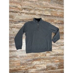Mens Eddie Bauer Gray 1/4 Zip Pullover Sweater Size XL
